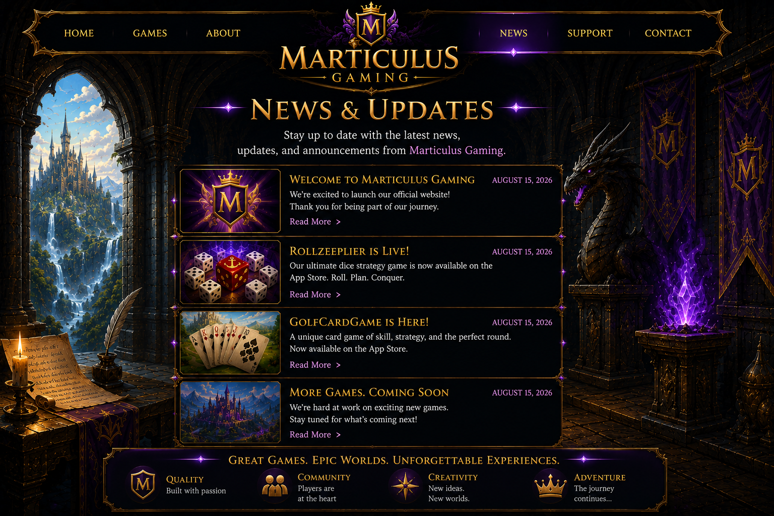 Marticulus Gaming homepage